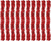 Kit 10 Festão Metalizado 7 Fitas 5cm X 2 Metros Decoração Natalina Enfeite Natal Festa (Vermelho)