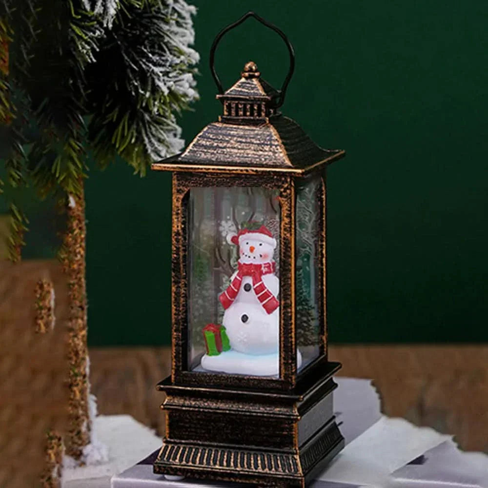 Luz Noturna Decorativa Natalina com Papai Noel e Boneco de Neve